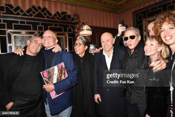 Thierry Ardisson, DJ Guy Cuevas, designer Kenzo Takada, Jean Louis Costes from Hotels Costes, Facade editor Alain Benoist, PR Ruth Obadia and Lydia...