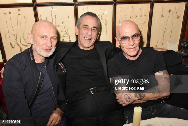 Gilles Commoy, Thierry Ardisson and Pierre Blanchard attend "Facade 16" Magazine Issue Launch at Colette on February 23, 2017 in Paris, France.