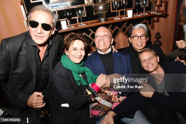 Alain Benoist, Caroline Loeb, Guy Guevas, Kenzo Takada and Arnaud Lemaire attend "Facade 16" Magazine Issue Launch at Colette on February 23, 2017 in...