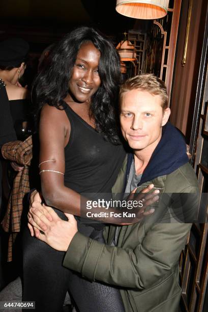 Model Diariata Niang and Arnaud Lemaire attend "Facade 16" Magazine Issue Launch at Colette on February 23, 2017 in Paris, France.