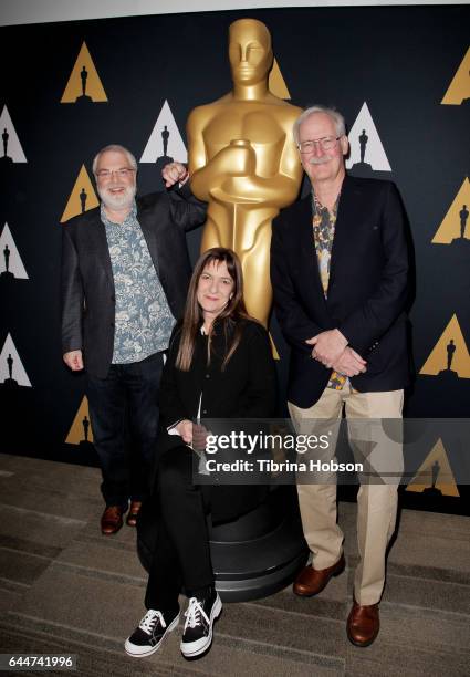 Ron Clements, Osnat Shurer and John Musker attend the 89th Annual Academy Awards Oscar Week celebration for Animated Features at Samuel Goldwyn...