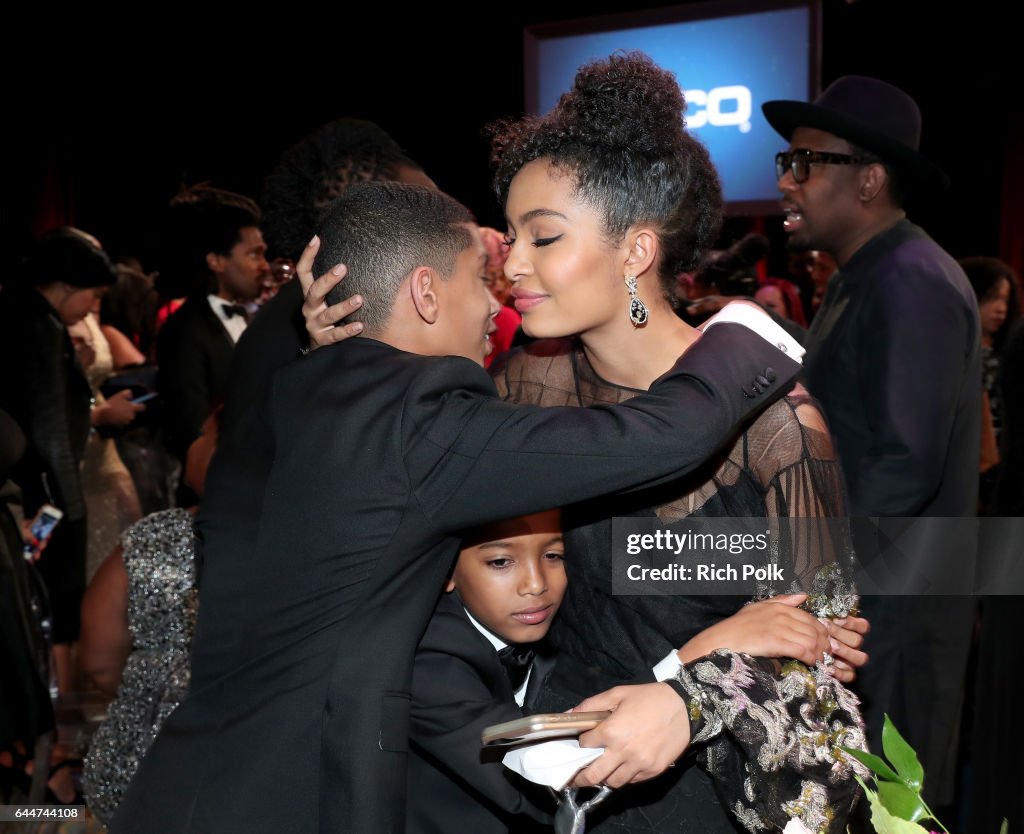 Ehsan Shahidi, Sayeed Shahidi, and honoree Yara Shahidi at Essence