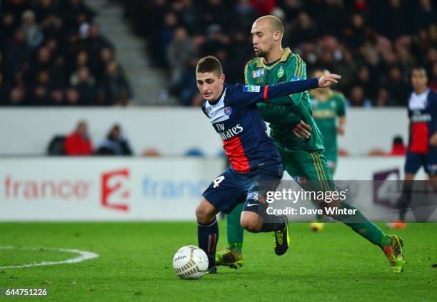 Marco VERRATTI / Renaud COHADE - - Paris Saint Germain / Saint Etienne - 1/8Finale Coupe de la Ligue, Photo : Dave Winter / Icon Sport