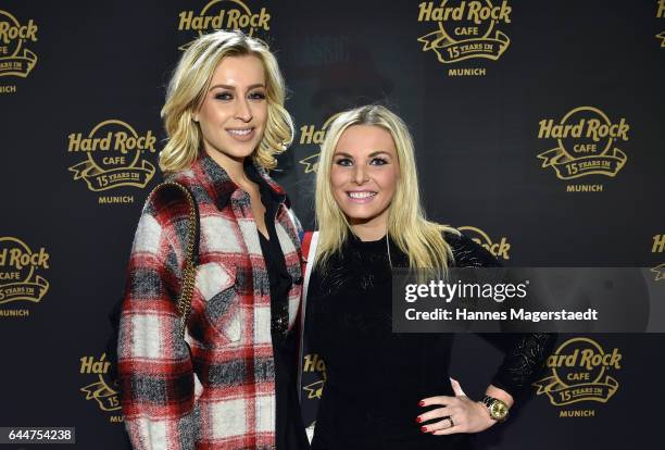 Verena Kerth and Alessandra Geissel during the 15th anniversary celebration of the Hard Rock Cafe Munich on February 23, 2017 in Munich, Germany.