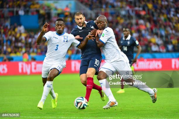 Karim BENZEMA / Maynor FIGUEROA / Osman CHAVEZ - - France / Honduras - Coupe du Monde 2014 -, Photo : Dave Winter / Icon Sport