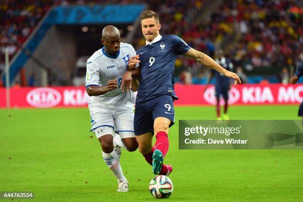 Olivier GIROUD / Osman CHAVEZ - - France / Honduras - Coupe du Monde 2014 , Photo : Dave Winter / Icon Sport