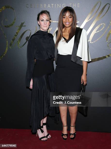 Producers Lauren Beck and Kimberly Steward attend the EBONY Magazine And iTunes Movies' 2nd Annual Pre-Oscar Celebration at Delilah on February 23,...
