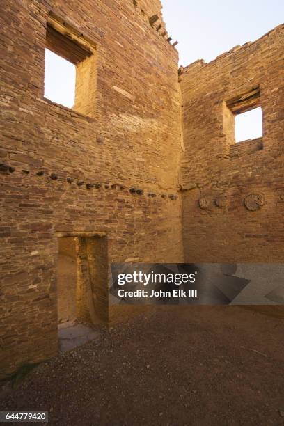 pueblo bonito, ancestral puebloan great house ruins - chaco canyon ruins stock pictures, royalty-free photos & images