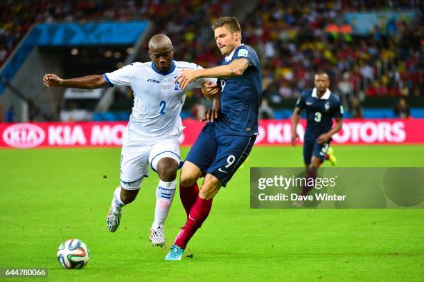 Olivier GIROUD / Osman CHAVEZ - - France / Honduras - Coupe du Monde 2014 -, Photo : Dave Winter / Icon Sport