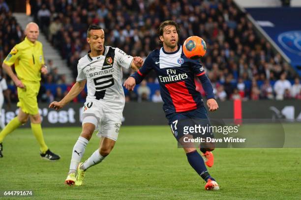 Foued KADIR / Sherrer MAXWELL - - Paris Saint Germain / Rennes - 36eme journee de Ligue 1 -, Photo : Dave Winter / Icon Sport