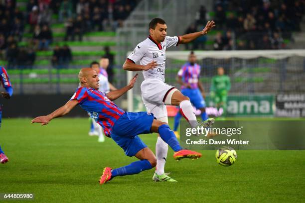 Carlos EDUARDO / Alaedinne YAHIA - - Caen / Nice - 17eme journee de Ligue 1 -, Photo : Dave Winter / Icon Sport