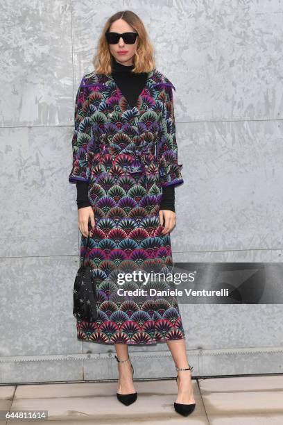 Candela Novembre attends the Emporio Armani show during Milan Fashion Week Fall/Winter 2017/18 on February 24, 2017 in Milan, Italy.