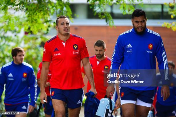 Virgile BRUNI / Romain TAOFIFENUA - - Entrainement Equipe de France - Rugby -Marcoussis, Photo : Dave Winter / Icon Sport