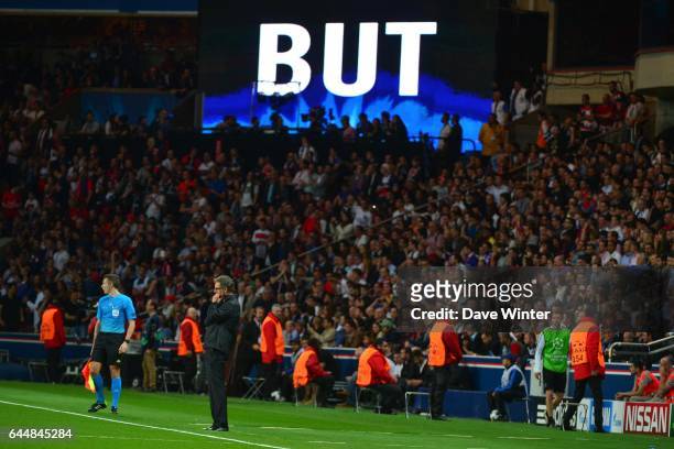 Illustration Tableau Affichage But - Laurent BLANC - - Paris Saint Germain / Barcelone - 1/4Finale Aller Champions League, Photo : Dave Winter / Icon...