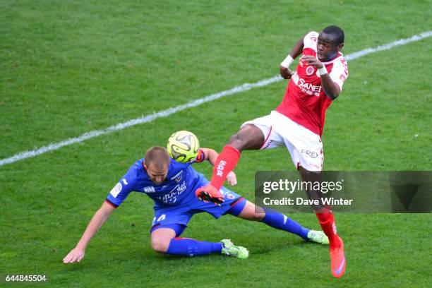 Prince ONIANGUE / Mathieu BODMER - - Reims / Nice - 32eme journee de Ligue 1 , Photo : Dave Winter / Icon Sport