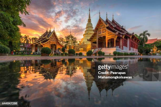 phra singh waramahavihan temple of thailand - chiang mai province stock pictures, royalty-free photos & images