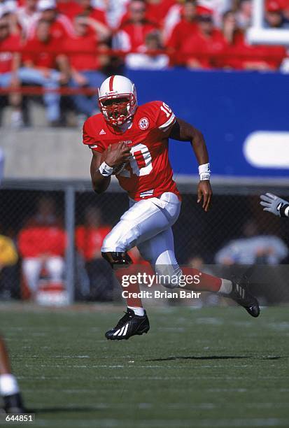 Jammal Lord of the Nebraska Cornhuskers runs into the endzone for a touchdown during the game against the Baylor Bears at the Memorial Stadium in...