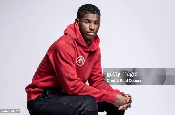 Footballer Marcus Rashford is photographed on February 8, 2017 in Manchester, England.