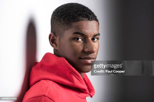Footballer Marcus Rashford is photographed on February 8, 2017 in Manchester, England.