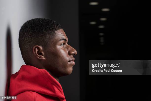 Footballer Marcus Rashford is photographed on February 8, 2017 in Manchester, England.