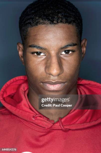 Footballer Marcus Rashford is photographed on February 8, 2017 in Manchester, England.