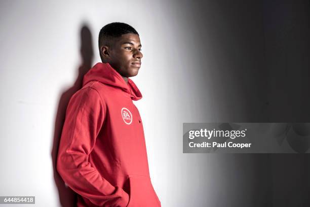 Footballer Marcus Rashford is photographed on February 8, 2017 in Manchester, England.