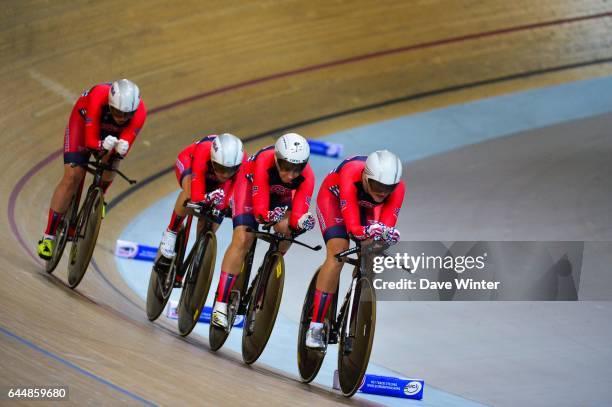 Sarah HAMMER / Jennifer VALENTE / Lauren TAMAYO / Ruth WINDER - Etas Unis - Poursuite par equipes - - Cyclisme sur piste - Championnats du Monde -...