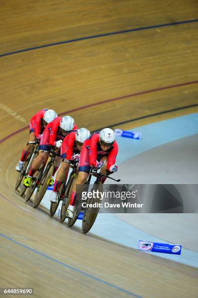 Sarah HAMMER / Jennifer VALENTE / Lauren TAMAYO / Ruth WINDER - Etas Unis - Poursuite par equipes - - Cyclisme sur piste - Championnats du Monde -...