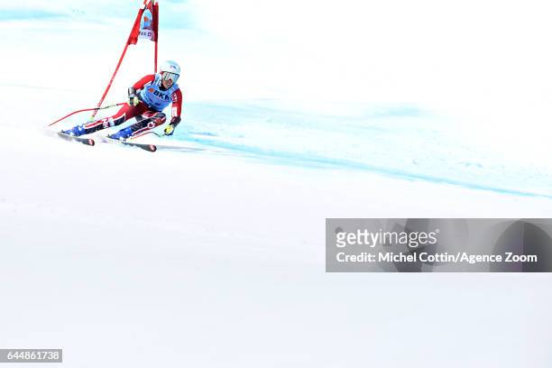 Marie-michele Gagnon of Canada competes during the Audi FIS Alpine Ski World Cup Women's Alpine Combined on February 24, 2017 in Crans Montana,...
