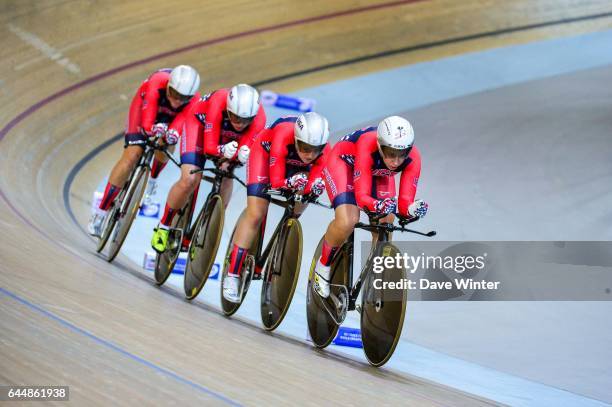 Sarah HAMMER / Jennifer VALENTE / Lauren TAMAYO / Ruth WINDER - Etas Unis - Poursuite par equipes femmes - - Cyclisme sur piste - Championnats du...