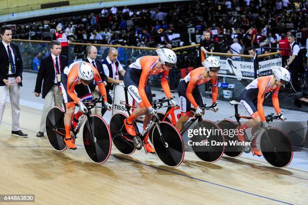 Tim VELDT / Wim STROETINGA / Dion BEUKEBOOM / Roy EFFTING - Pays Bas - Poursuite pas equips hommes - - Cyclisme sur piste - Championnats du Monde -...