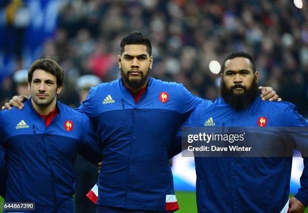 Remi LAMERAT / Romain TAOFIFENUA / Uini ANTONIO - - France / Ecosse - Tournoi des Six Nations -Paris, Photo : Dave Winter / Icon Sport