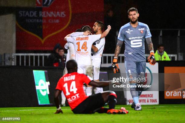 Joie Majeed WARIS / Deception Benoit COSTIL - - Rennes / Lorient - 20eme journee de Ligue 1, Photo: Dave Winter / Icon Sport