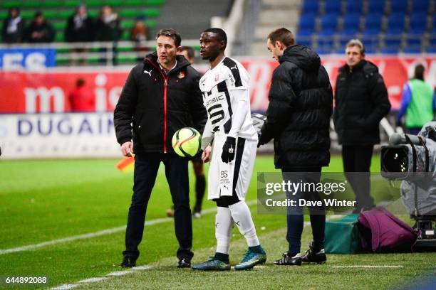 Paul Georges NTEP / Philippe MONTANIER - - Troyes / Rennes - 21eme journee de Ligue 1, Photo: Dave Winter / Icon Sport