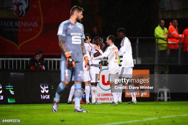 Joie Majeed WARIS / Deception Benoit COSTIL - - Rennes / Lorient - 20eme journee de Ligue 1, Photo: Dave Winter / Icon Sport