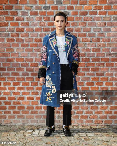 Minho arrives at the Gucciy show during Milan Fashion Week Fall/Winter 2017/18 on February 22, 2017 in Milan, Italy.