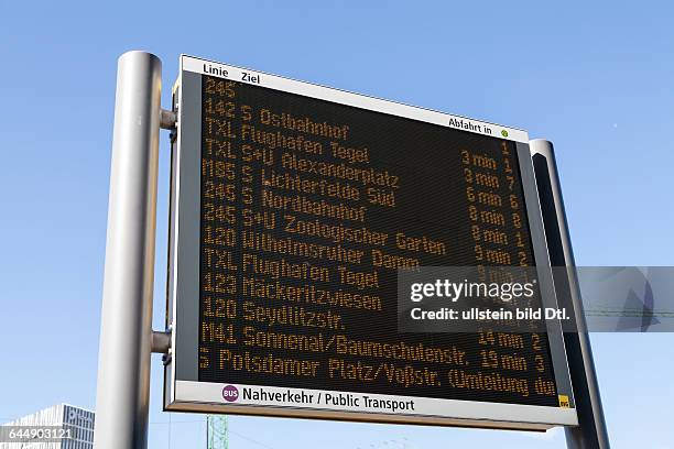 Bus display at main station in berlin