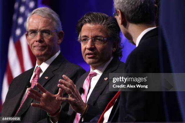 Former US ambassador to the Holy See Francis Rooney and ACU Board Member Zuhdi Jasser participate in a discussion during the Conservative Political...