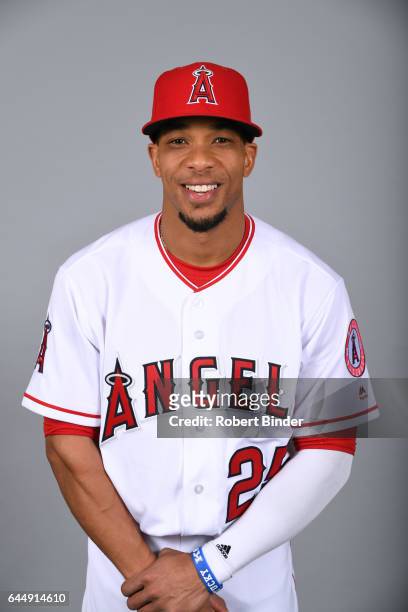 Ben Revere of the Los Angeles Angels poses during Photo Day on Tuesday, February 21, 2017 at Tempe Diablo Stadium in Tempe, Arizona.