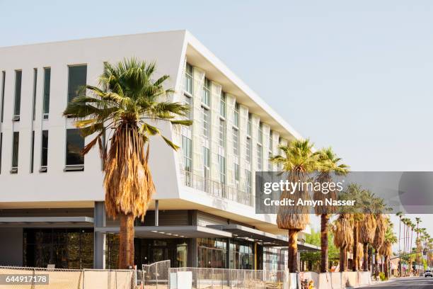 downtown palm springs california construction of shopping center and kimpton hotel palm springs - downtown palm springs stock pictures, royalty-free photos & images