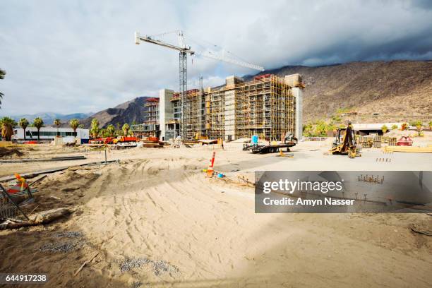 downtown palm springs california construction of shopping center and kimpton hotel palm springs - downtown palm springs california fotografías e imágenes de stock