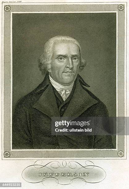 , Thomas Jefferson , born 1743 in Shadwell near Charlottesville / Virginia / USA , died 1826 on Monticello / Virginia , 3rd president of the USA ,...