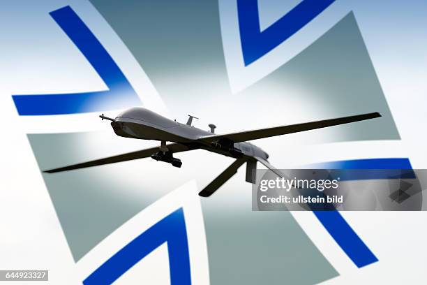 Drohne und Symbol der Bundeswehr