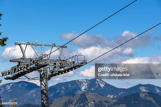 Sessellift und blauer Himmel, Symbol für Transport, Skiurlaub,