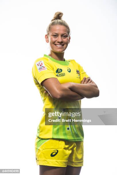 Brooke Anderson poses during an Australia Women's Sevens headshots session on January 25, 2017 in Sydney, Australia.