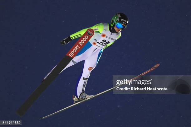Spela Rogelj of Slovenia competes in the Women's Ski Jumping HS100 during the FIS Nordic World Ski Championships on February 24, 2017 in Lahti,...