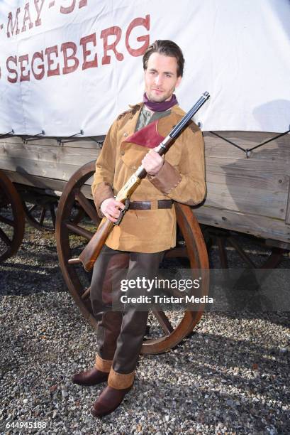 German singer Alexander Klaws attends the 'Old Surehand' photo call for the Karl May Festival on February 24, 2017 in Bad Segeberg, Germany. The Karl...