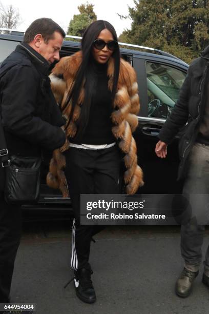 Naomi Campbell is seen during Milan Fashion Week Fall/Winter 2017/18