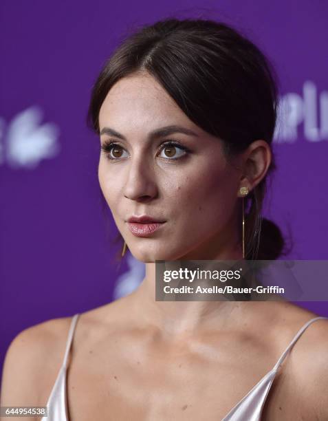 Actress Troian Bellisario arrives at the 19th CDGA at The Beverly Hilton Hotel on February 21, 2017 in Beverly Hills, California.