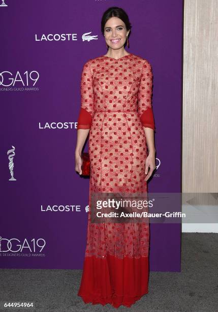 Actress Mandy Moore arrives at the 19th CDGA at The Beverly Hilton Hotel on February 21, 2017 in Beverly Hills, California.